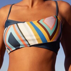 Nani Crossover Bralette Colorful Geometric Bikini Top Size Small NwT. Oh this ok
